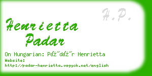 henrietta padar business card